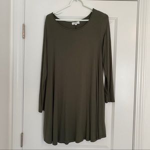 Olive Green Piko Dress